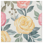 Tissu Rose d'aquarelle rose et jaune (Fermer)