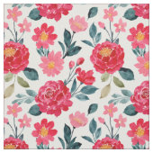 Tissu Rose d'aquarelle rouge (Échantillon)