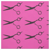 Tissu rose de ciseaux de coupe de cheveux noirs (Échantillon)