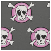 Tissu rose de crânes (Détail)
