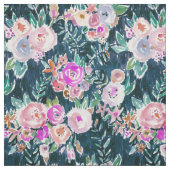 Tissu Rose DE MINUIT d'obscurité de PROFUSION floral (Échantillon)