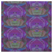 Tissu Rose de néon de crâne de sucre (Échantillon)