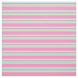 Tissu Rose de sucrerie de coton, vert, Aqua, rayures