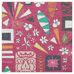 Tissu rose de tiki