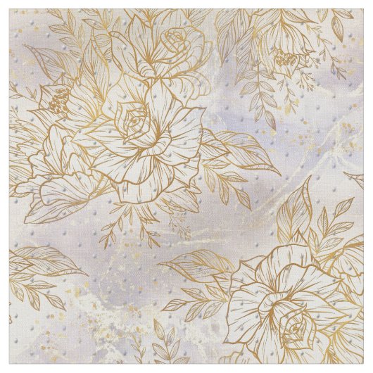 Tissu Rose de trait d'or sur un motif de texture crème (Fermer)