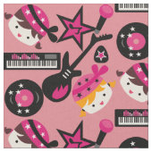 Tissu rose de vedette du rock de filles (Fermer)
