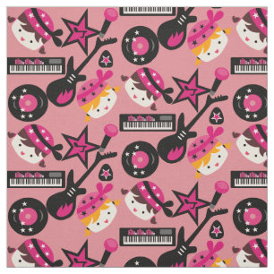 Tissu rose de vedette du rock de filles