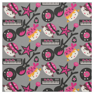 Tissu rose de vedette du rock de filles