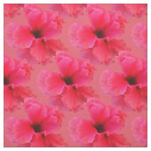 Tissu rose d'impression florale de ketmie (Échantillon)