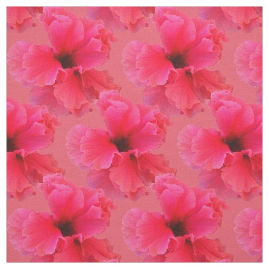 Tissu rose d'impression florale de ketmie (Échantillon)