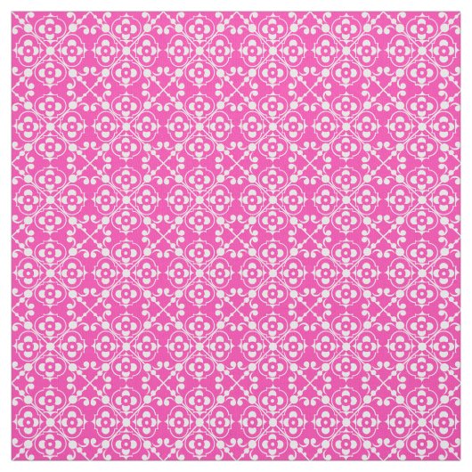 Tissu Rose et blanc Joli Motif (Échantillon)