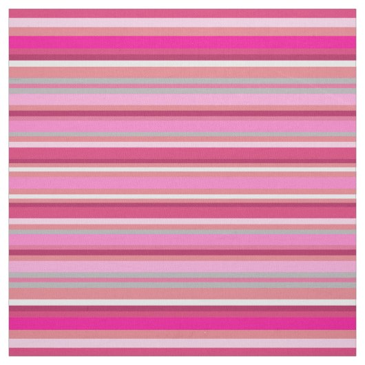 Tissu rose et blanc rayé, (Échantillon)