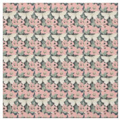 Tissu Rose et crème - Luna Moth and Moonflowers (Échantillon)