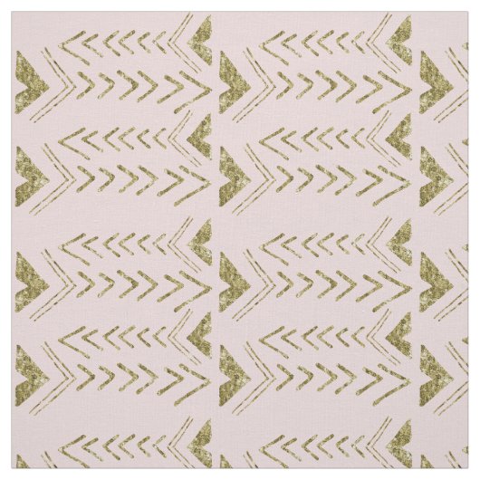 Tissu Rose et flèches d'or (Échantillon)