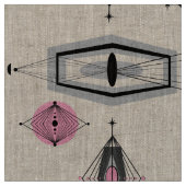 Tissu rose et gris atomique de popeline de motif (Fermer)