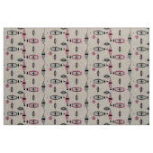 Tissu rose et gris atomique de popeline de motif (Yard)