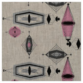 Tissu rose et gris atomique de popeline de motif (Échantillon)