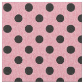 Tissu rose et noir de point de polka (Fermer)