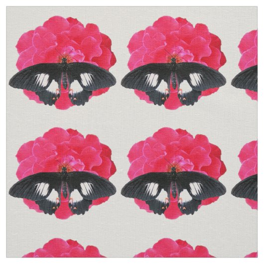 Tissu Rose et Swallowtail (Échantillon)