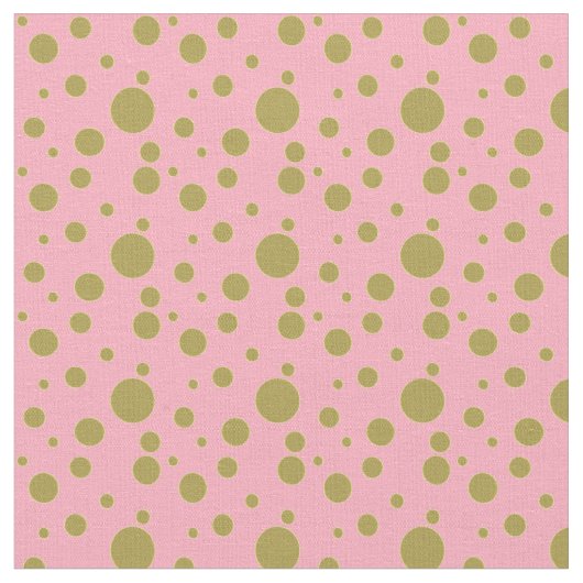 Tissu Rose et textile de point de polka d'or (Fermer)