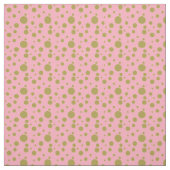 Tissu Rose et textile de point de polka d'or (Échantillon)