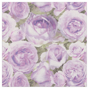 Tissu Rose Floral Lavande violet Motif