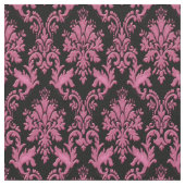 Tissu rose-foncé et noir d'impression de damassé (Fermer)