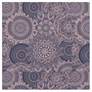 Tissu Rose Gold Mandala Collection Blue Design