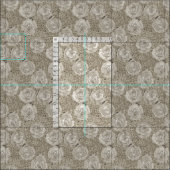 Tissu rose hydrangea floral silver tea leather (Carreau)