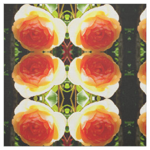 Tissu Rose jaune corail