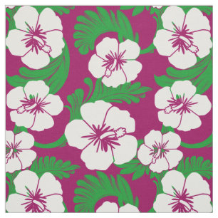 Tissu Rose magenta floral de ketmie hawaïenne tropicale