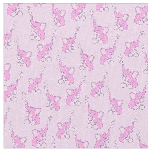 Tissu rose mignon à motifs d'éléphant pour bébé (Fermer)