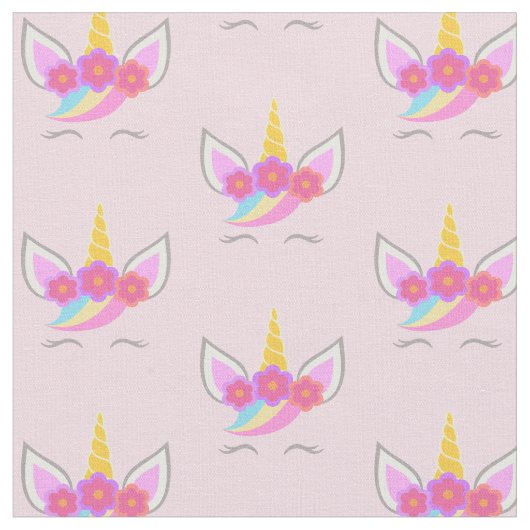Tissu Rose mignon de licorne (Fermer)