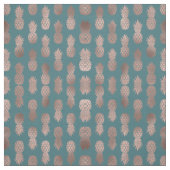 Tissu Rose moderne Gold Turquoise Motif d'ananas vert  (Échantillon)
