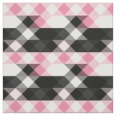 Tissu rose noir gris blanc géométrique (Échantillon)