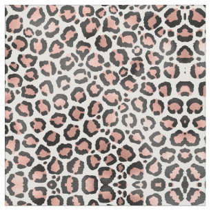 Tissu Rose noir moderne  or Empreinte de léopard à huile