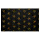 Tissu ROSE OR AVEC Motif ROUGE RUBY noir (Fat Quarter)