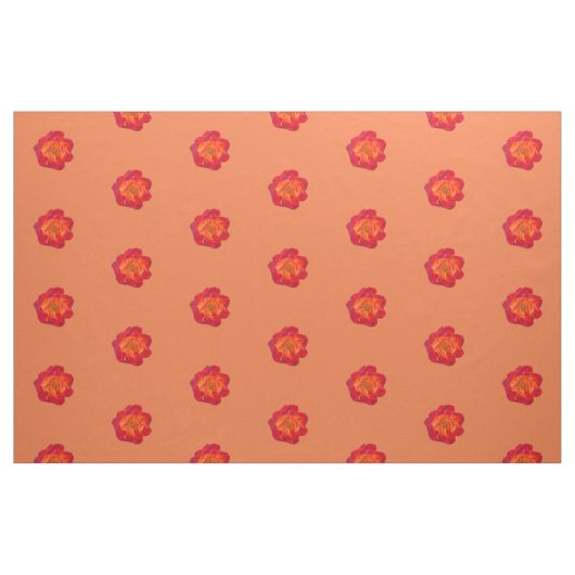 Tissu Rose orange rouge (Fat Quarter)