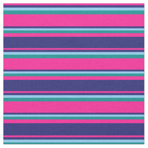 Tissu Rose profond, Bleu de minuit, Ciel clair et Cyan