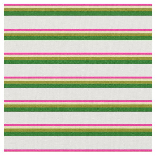 Tissu Rose profond, bronzé, vert, vert foncé et blanc (Fermer)