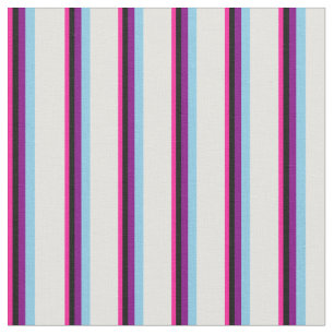 Tissu Rose profond, noir, pourpre, bleu ciel et cyan cla