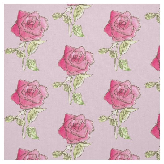 Tissu Rose rose amoureux Mauve (Échantillon)