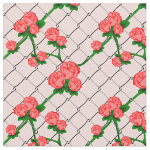 Tissu Rose Rose Escalade Chaîne Lien Clôture sans joint