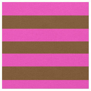 Tissu Rose vif, brun coco, rayures