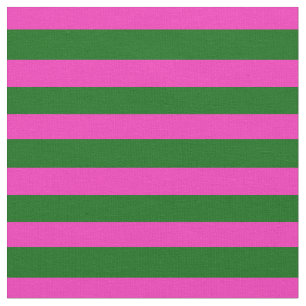 Tissu Rose vif, maille verte de l'île, rayures