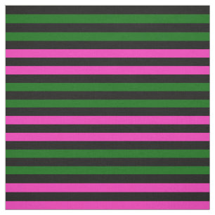 Tissu rose vif, vert île, point noir de minuit