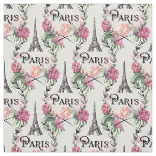 Tissu rose vintage de roses de Paris
