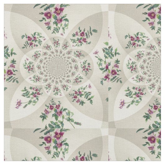 Tissu Rose vintage Mandala (Fermer)