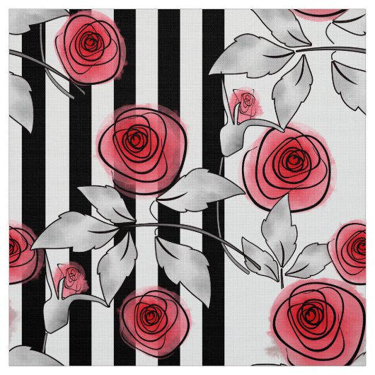 Tissu Roses aquarelle (Échantillon)