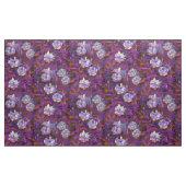 Tissu "Roses blanches, feuilles violets", design floral (Yard)